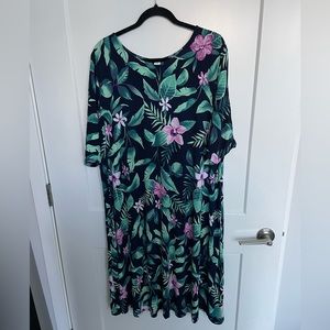 Floral A-Line Jersey Dress